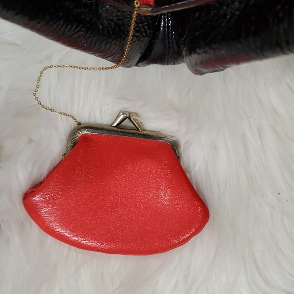 Vtg Koret black leather hand purse - Picture 9 of 16